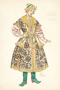 N. Rimsky-Korsakov的歌剧《沙皇的新娘》的服装设计，1930年 作者 伊万·雅科夫列维奇·比利宾