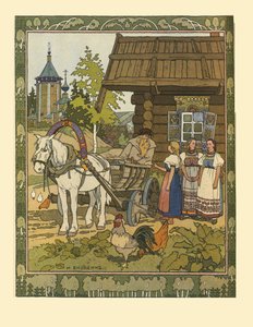 童话插图猎鹰（Fiston）的羽毛，1901-1902年 作者 伊万·雅科夫列维奇·比利宾