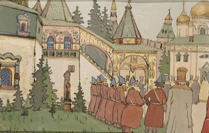 童话插图1900年代初期，“猎鹰主义者的羽毛” 作者 伊万·雅科夫列维奇·比利宾