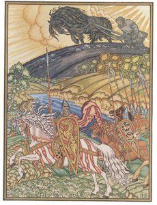 伏尔加河（Volga Svyatoslavich）和米库拉（Mikula Selyaninovich），1940年 作者 伊万·雅科夫列维奇·比利宾