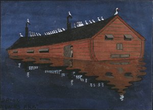 诺亚方舟》，作者：阿罗森纽斯，伊瓦尔（1878-1909）。水粉画在纸上。尺寸：18x25厘米。斯德哥尔摩国家博物馆