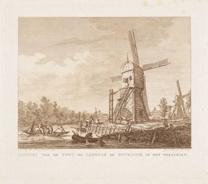 远处 Leerdam 和 Heukelum 的 Pont 景观