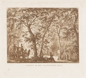 哈勒默湖（Haarlemmer Hout）的马车和步行者
哈勒默湖（Haarlemmer Hout）景观（标题见实物