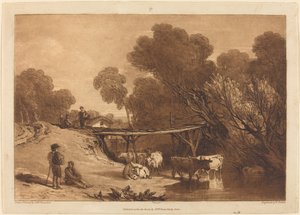 桥与牛》，1807年出版。 作者 约瑟夫·马洛德·威廉·特纳