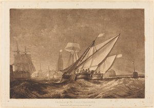 加来港的入口，1816年出版。 作者 约瑟夫·马洛德·威廉·特纳