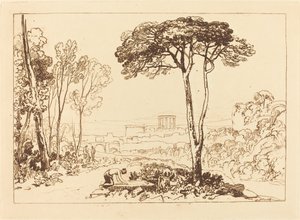 坎帕尼亚的场景，1812年出版。 作者 约瑟夫·马洛德·威廉·特纳
