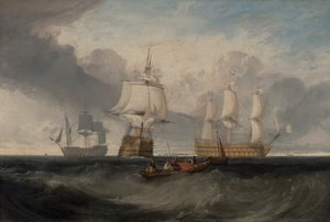 从特拉法尔加回来的胜利号，在三个位置上，约1806年。 作者 约瑟夫·马洛德·威廉·特纳