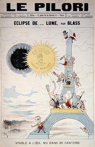 关于1889年法国选举和布兰格将军的 "皮洛里 "杂志封面，1889年7月28日（彩色平印）。