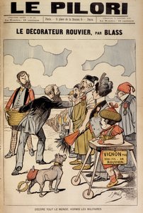 (关于19世纪末的金融丑闻的漫画）"Le Decorateur Rouvier, by Blass