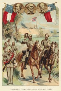 邦联制服，内战 1861-1865（彩色石版画） 作者 J. (after) Steeple Davis