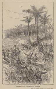 拉斯瓜西马斯战役开幕（石版画） 作者 J.（之后）尖塔·戴维斯（Steeple Davis）