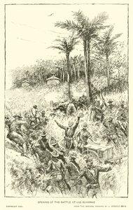 Opening of the Battle at Las Guasimas (litho)