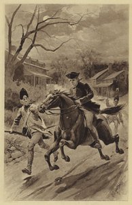 保罗·里维尔的骑行（石版画） 作者 J.（之后）尖塔·戴维斯（Steeple Davis）