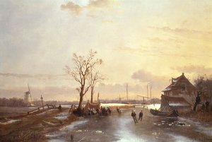 冬季场景，1853年 作者 J·安东·米尼翁