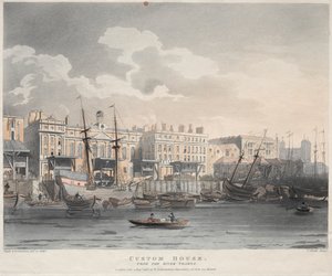海关大楼，从泰晤士河看，1808年。