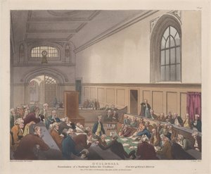 Guildhall，在债权人面前审查破产者......，1808年11月1日，伦敦的缩影。 作者 J. 布拉克