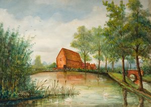 伯明翰老卵石磨坊池，19世纪。   作者 J. 布斯