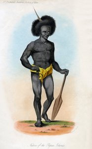 巴布亚群岛人，约建于1840年。 作者 J·布尔