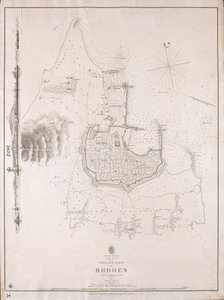 罗得岛群岛、罗得岛镇和港口，由托马斯-格雷夫斯指挥官于 1838 年在英国皇家海军 "灯塔 "号上勘测