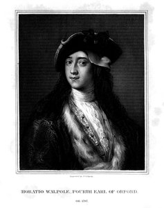 霍勒斯·沃波尔（Horace Walpole），奥福德郡第四伯爵，政治家，作家，建筑创新者，1832年。 作者 J·科克伦