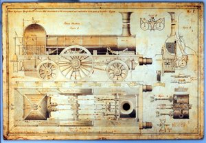 斯蒂芬森的“长锅炉”机车，1841年 作者 J·法利