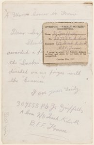 致1917年利物浦周刊信使竞赛编辑的信 作者 格里菲斯