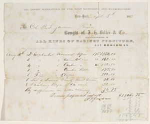 1855年9月5日，Sale of Col. BS Jordan（纸上墨水） 作者 JH贝尔特公司JH贝尔特公司