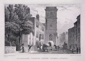All Hallows the Great, London, c1829 作者 J欣奇克利夫
