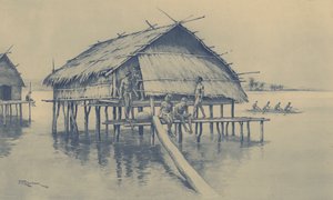 新几内亚的海洋村庄（石刻）