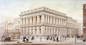 位于伦敦威斯敏斯特Pall Mall的陆军和海军俱乐部景观，约1853年 作者 J·马尔尚