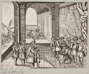 插图 til Adam Olearius，"Persianischer Rosenthal von einem Sinnreichen Poeten Schich Saadi[......]"，石勒苏益格，1660 年