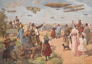 航空展，约1908年。 作者 J·穆尼尔