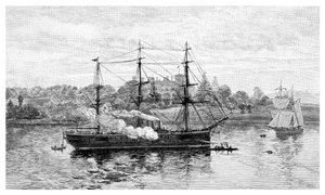 总督府和HMS Nelson，澳大利亚新南威尔士州悉尼，1886年。