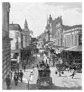 1886年，澳大利亚新南威尔士州悉尼，国王街。