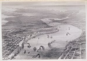 鸟瞰新奥尔良，来自“美国的历史”，Vol。 II，由Charles Mackay撰写，由W. Ridgeway雕刻，1830年 作者 威尔斯