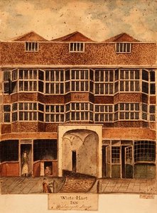 白鹿旅馆，主教街，约1810年 作者 威廉姆斯