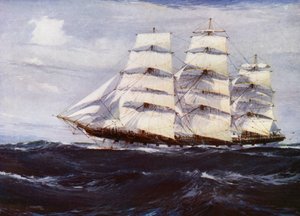 Clipper Ships：Benvenue（彩色石版画）
