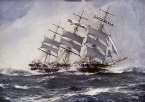 Clipper Ships：Sobraon（彩色石版画）