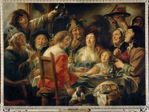 Le roi boit - 豆王，主显节的庆祝活动... 作者 雅各布·乔丹斯（工作室）