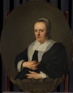 萨拉-德-比伊肖像
萨拉-德-比伊。扬-卢特马的第二任妻子（1638 年 作者 雅各布·阿德里安斯。贝克