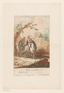 骑兵穿过山谷
Medijs in vallibus acri Gaudet equo（物上标题） 作者 格奥尔格·菲利普·鲁根达斯 (I)