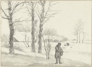 雪景与站立的人 作者 雅各布·恩斯特·马库斯