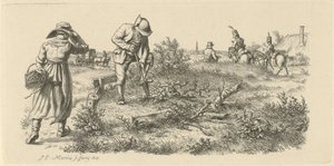 吐痰的男人、提篮子的女人和骑马的士兵
研究版画作品 / Etudes gravées（系列名称） 作者 雅各布·恩斯特·马库斯