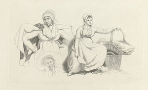 有两个女人和一个头的研究用纸
研究版画 / Etudes gravées（系列名称） 作者 雅各布·恩斯特·马库斯