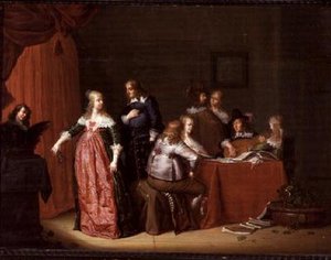 室内的聚会 作者 Jacob F. van der（默克的追随者）