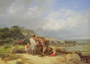 1835年Probstei的渔民（油画上的油画）