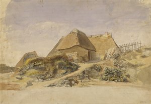 1834年Hopesberg海滩的Fishermens小屋（铅笔和纸上的卫生间）