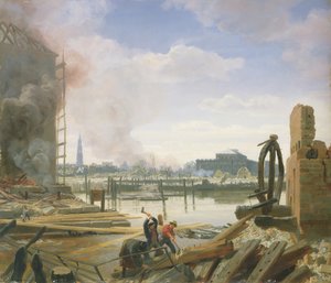 汉堡火灾后，1842年