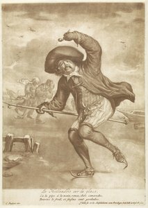 溜冰者 Le Hollandois sur la Glace（物体上的标题） 作者 雅各布·戈尔