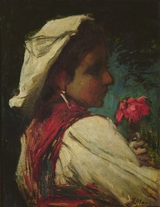 意大利女孩，c.1866 作者 雅各布·亨里库斯或亨德里克斯·马里斯